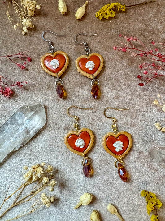 Pumpkin Pie Heart Earrings