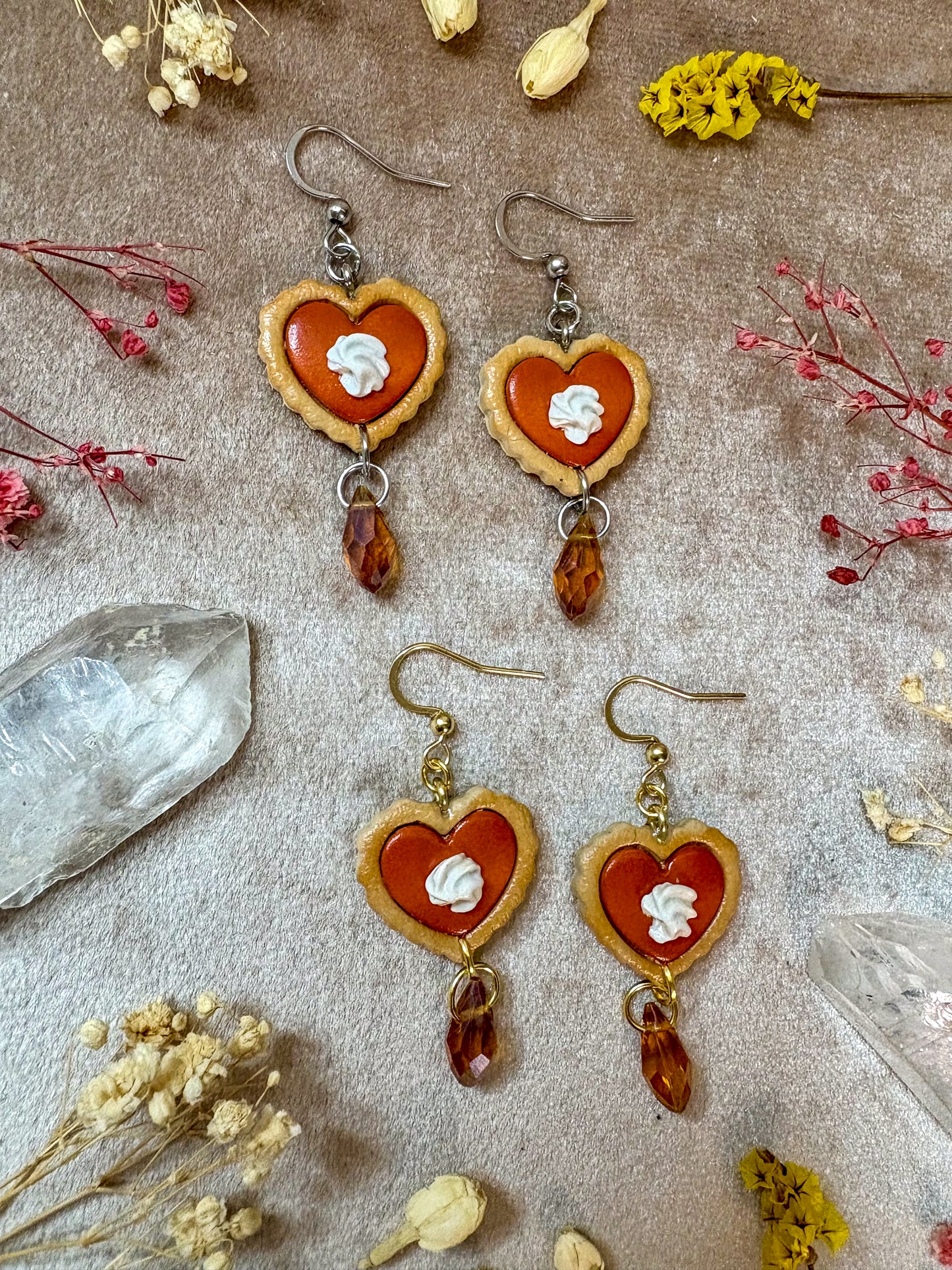 Pumpkin Pie Heart Earrings