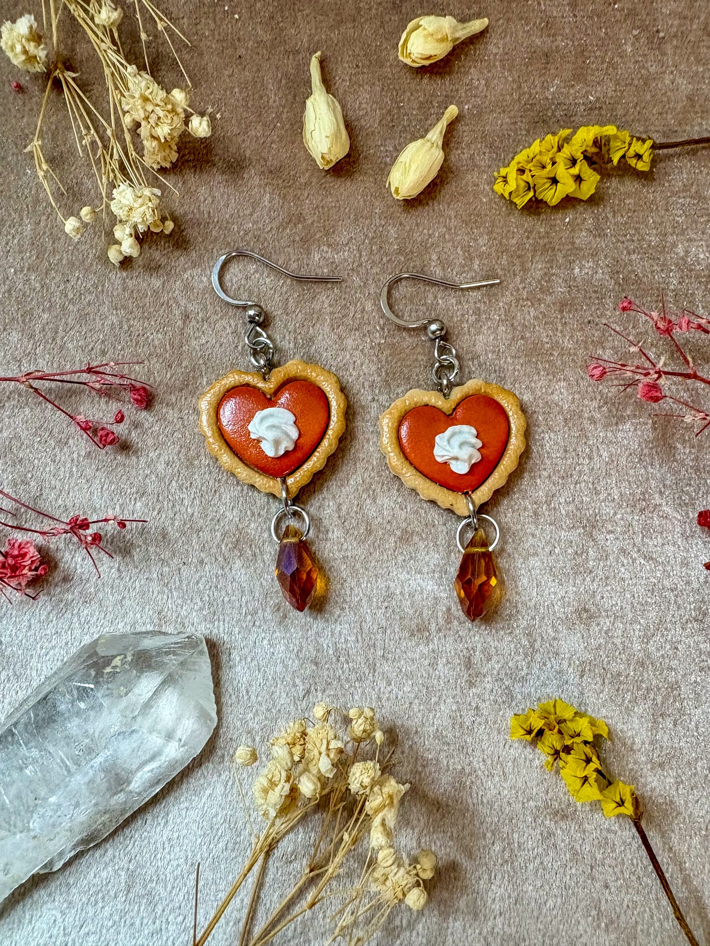Pumpkin Pie Heart Earrings