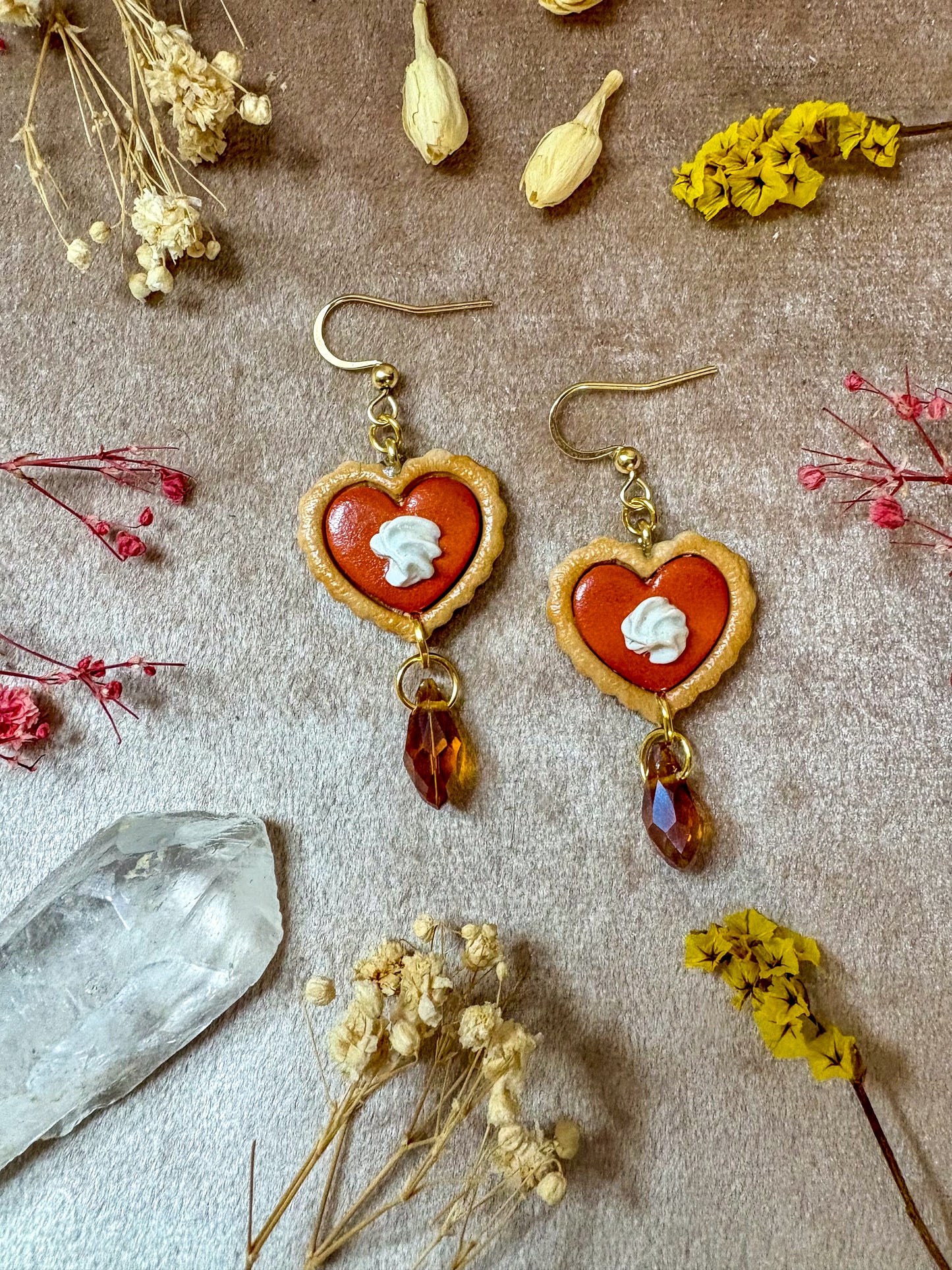 Pumpkin Pie Heart Earrings