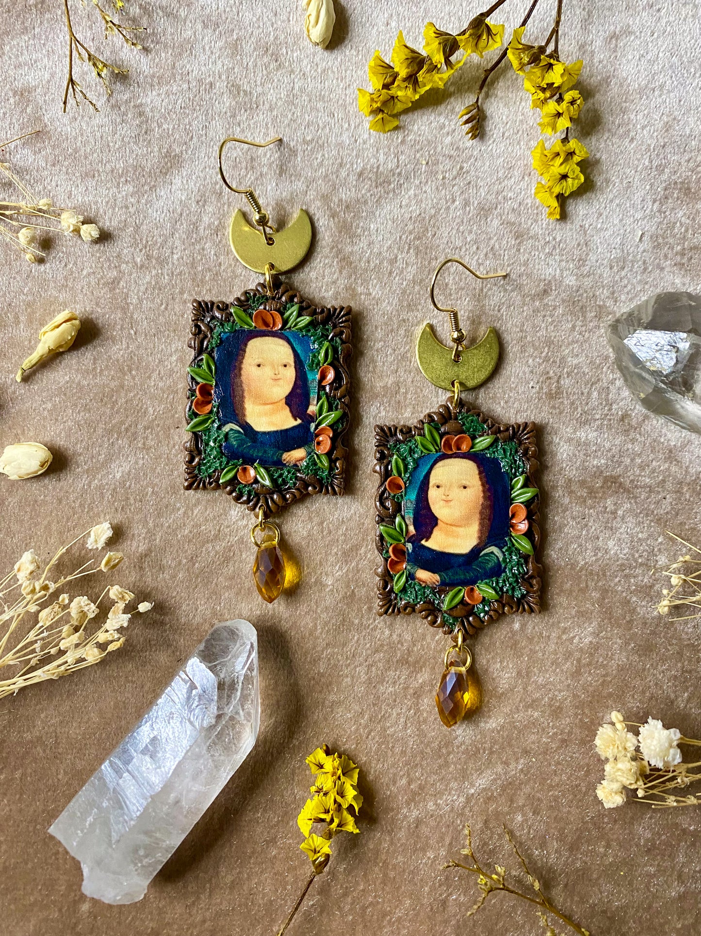 Botero's "Mona Lisa" Painting Earrings