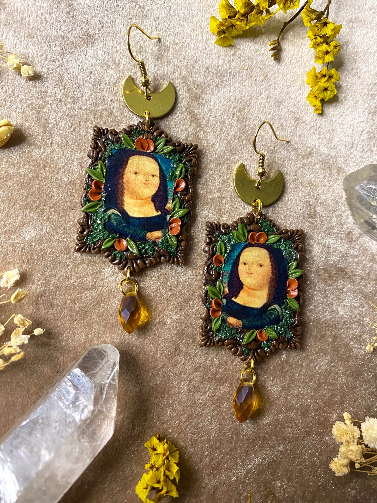 Botero's "Mona Lisa" Painting Earrings