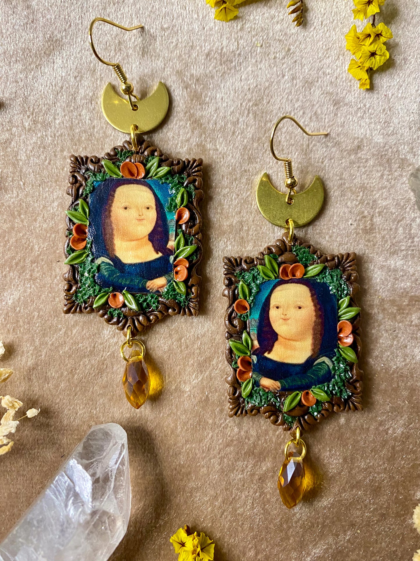 Botero's "Mona Lisa" Painting Earrings