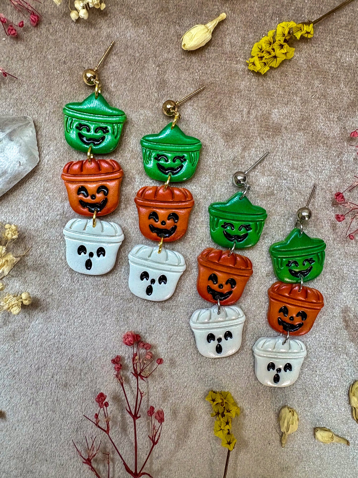 Classic Trick-or-Treat Bucket Earrings
