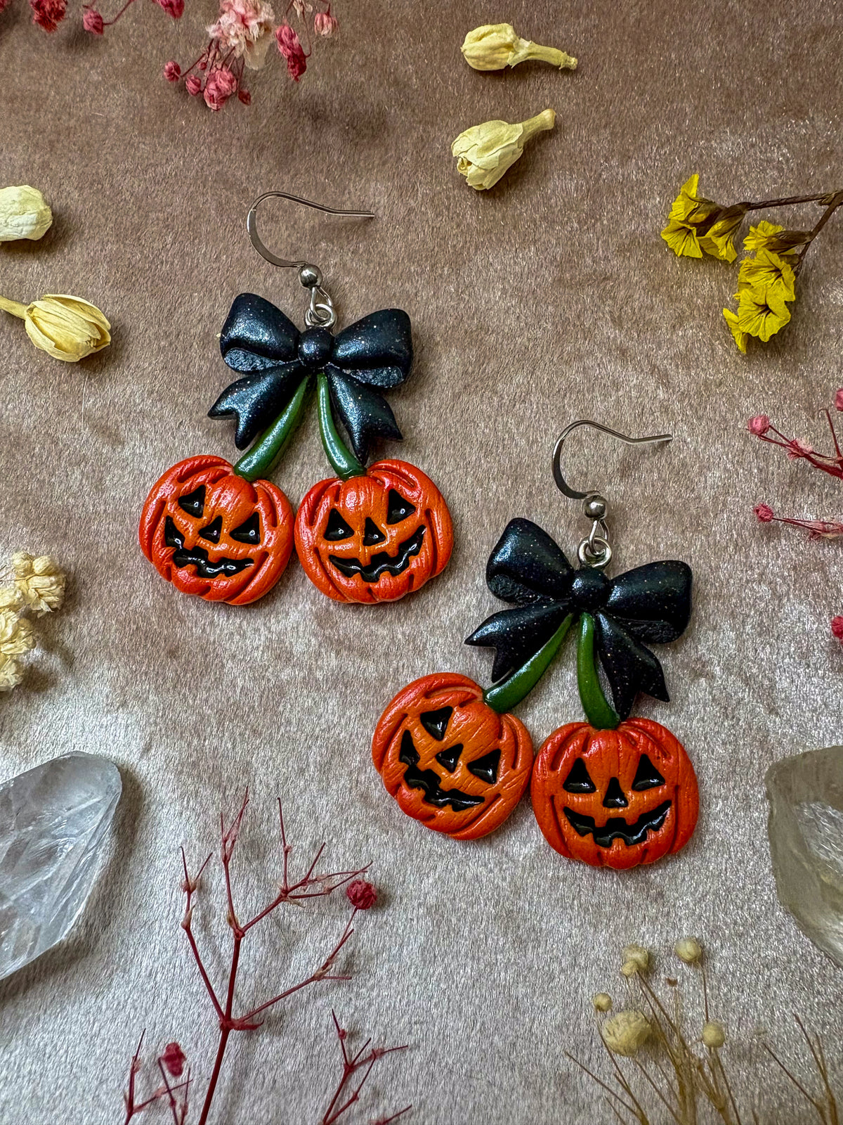 Pumpkin Cherry Earrings