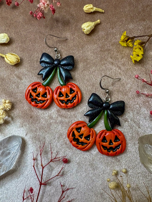 Pumpkin Cherry Earrings