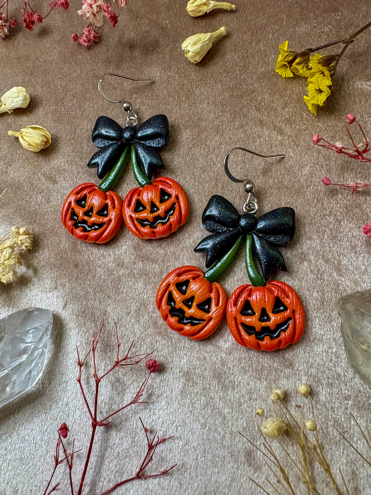 Pumpkin Cherry Earrings