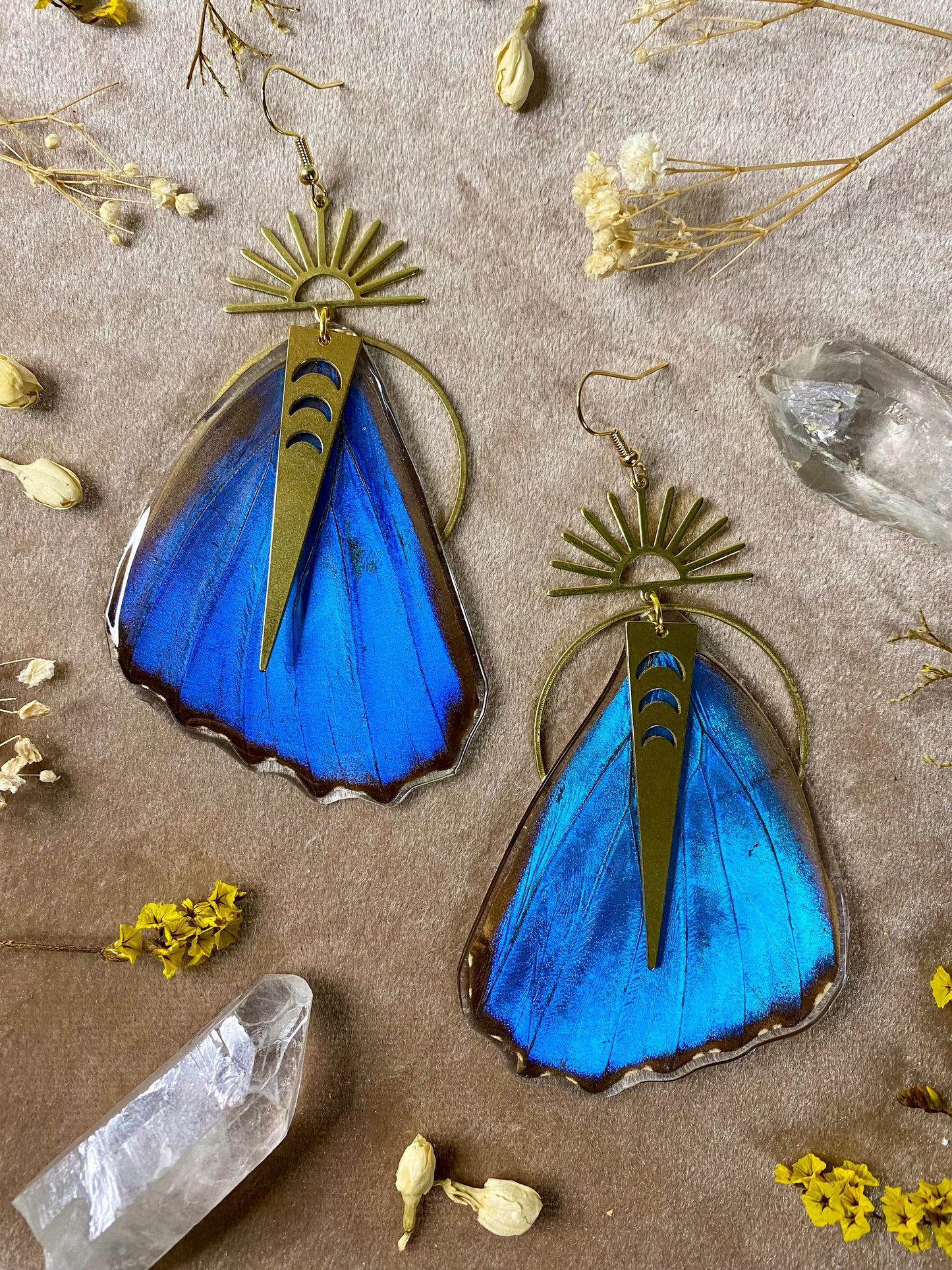 Blue Morpho Butterfly Earrings (Bottom Wings)