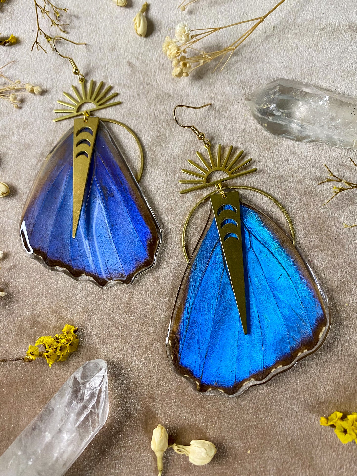 Blue Morpho Butterfly Earrings (Bottom Wings)