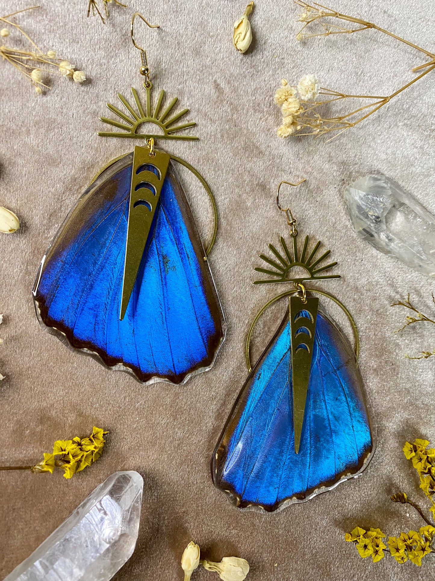 Blue Morpho Butterfly Earrings (Bottom Wings)