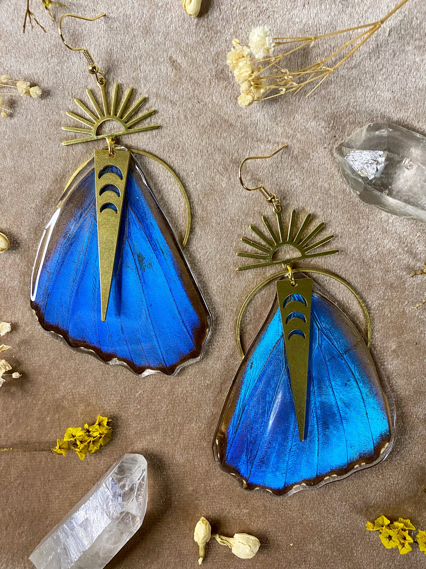 Blue Morpho Butterfly Earrings (Bottom Wings)