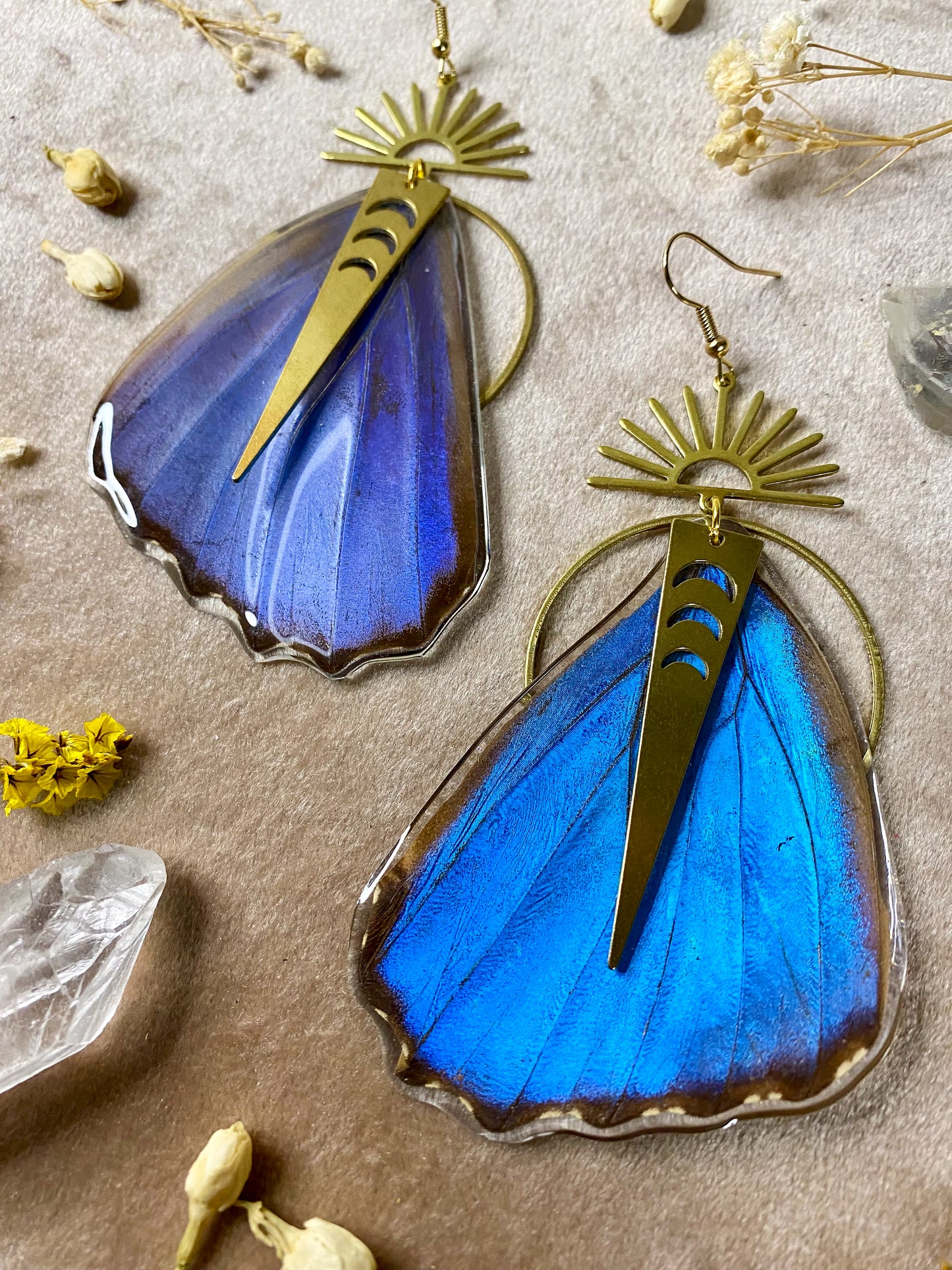 Blue Morpho Butterfly Earrings (Bottom Wings)