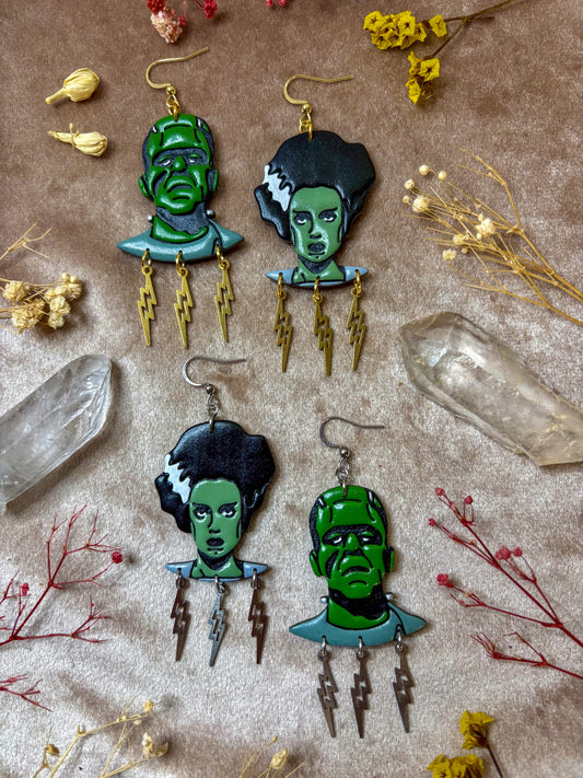 Frankenstein's Monster and his Bride Earrings