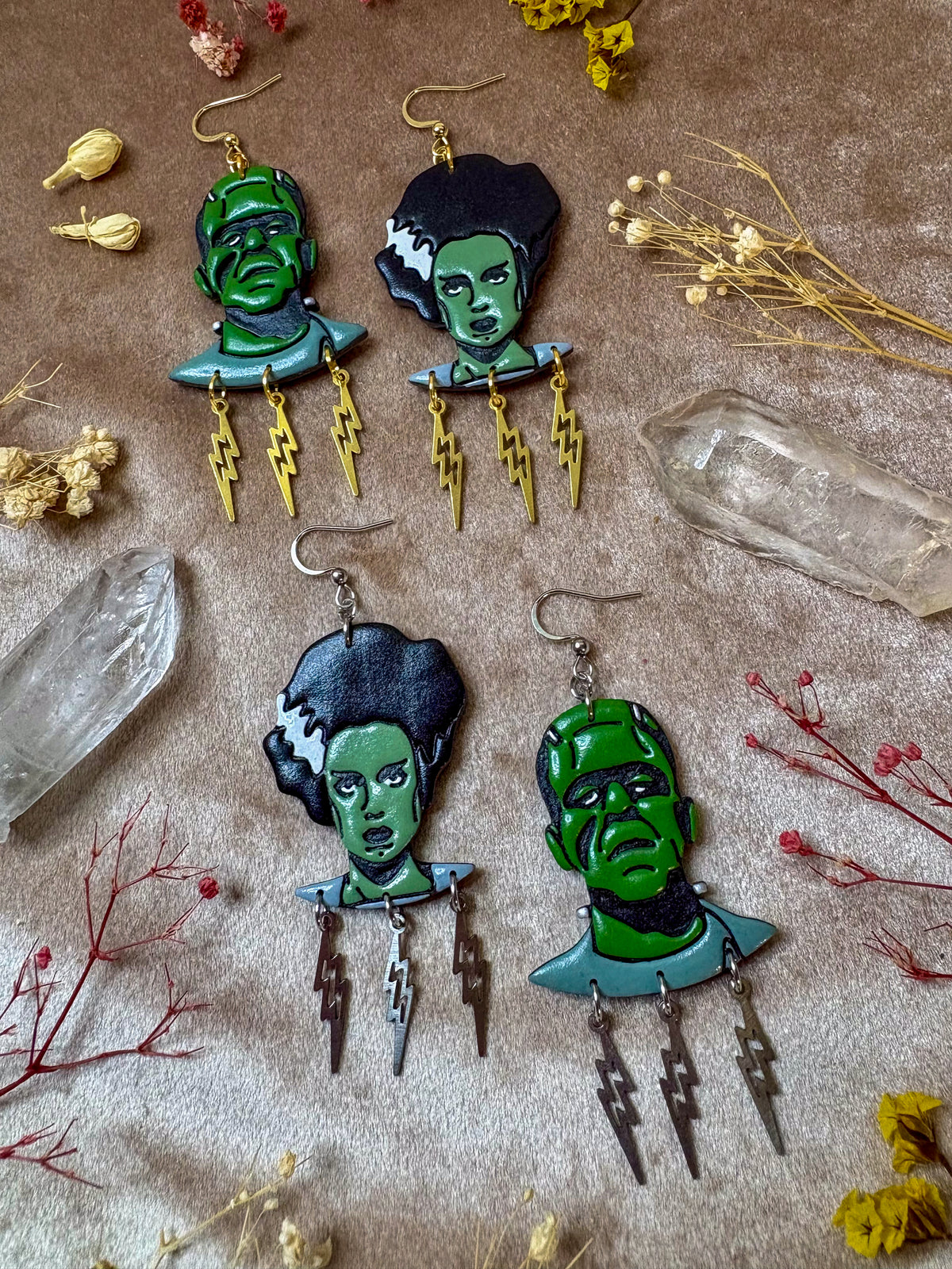 Frankenstein's Monster and his Bride Earrings