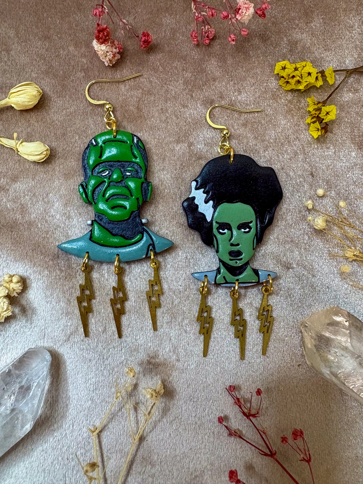 Frankenstein's Monster and his Bride Earrings
