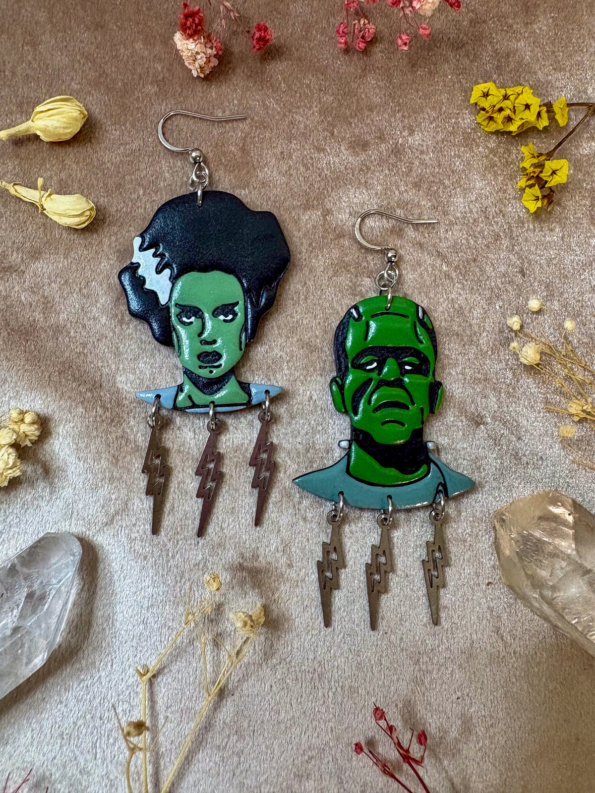 Frankenstein's Monster and his Bride Earrings