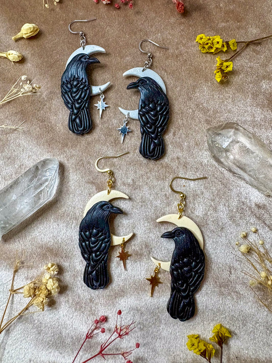 Nevermore Raven Earrings