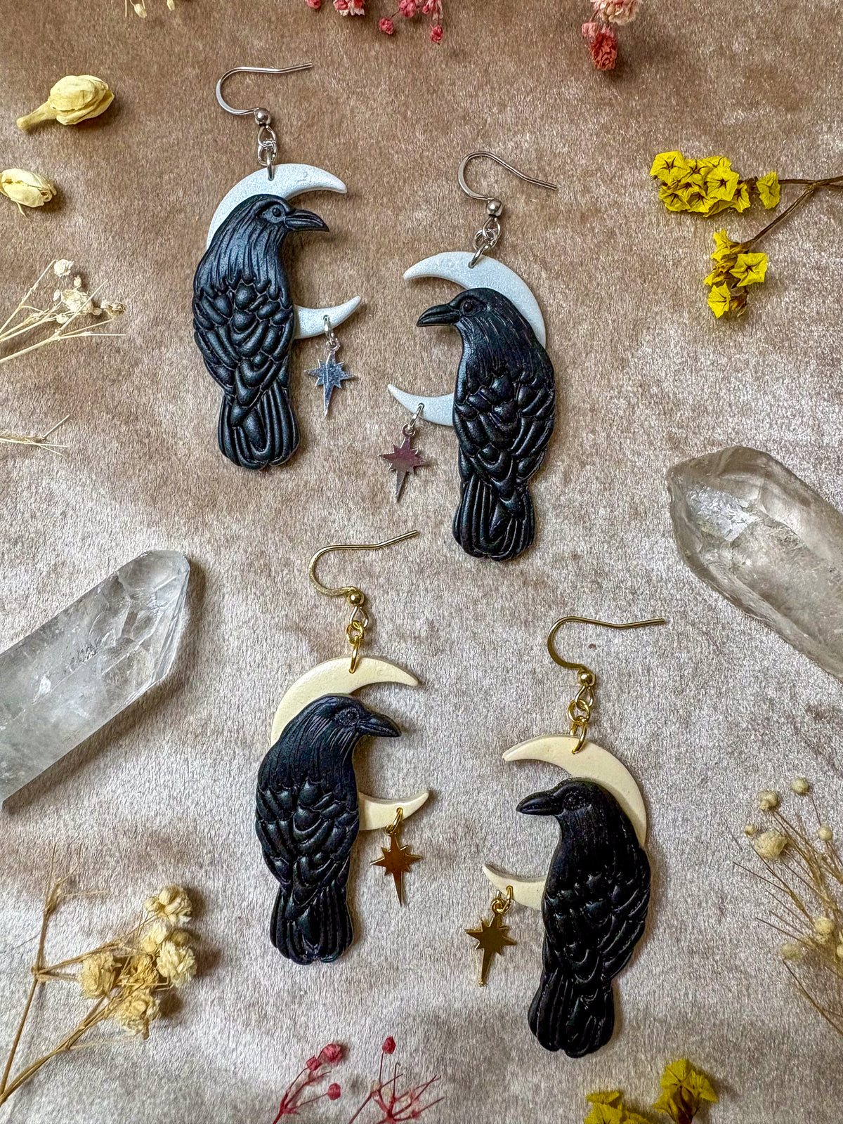 Nevermore Raven Earrings