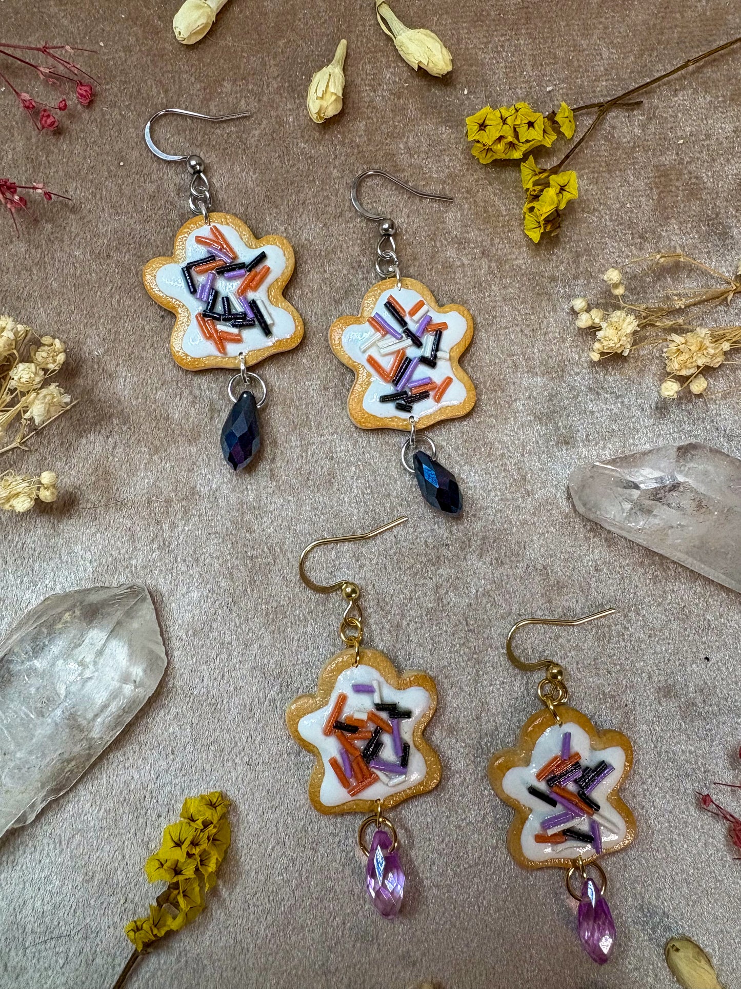 Sprinkle Ghost Cookie Earrings