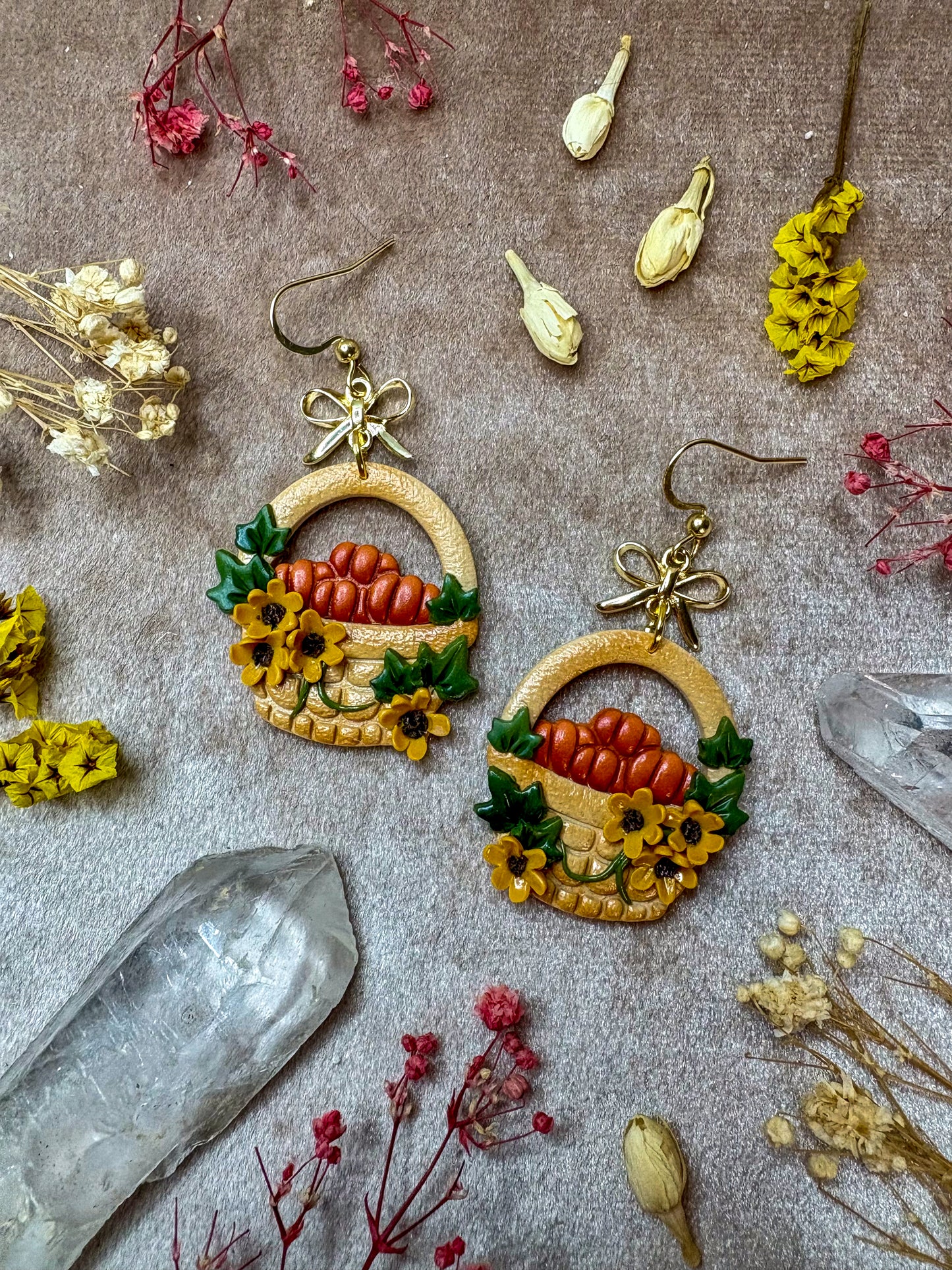 Pumpkin Basket Earrings