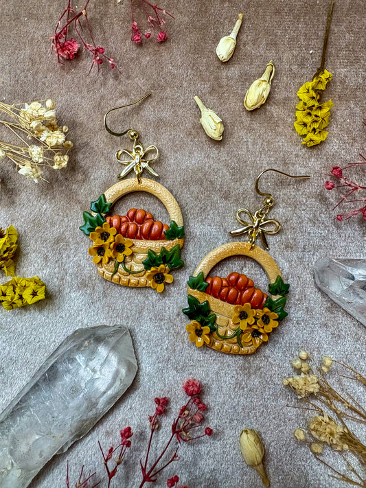 Pumpkin Basket Earrings