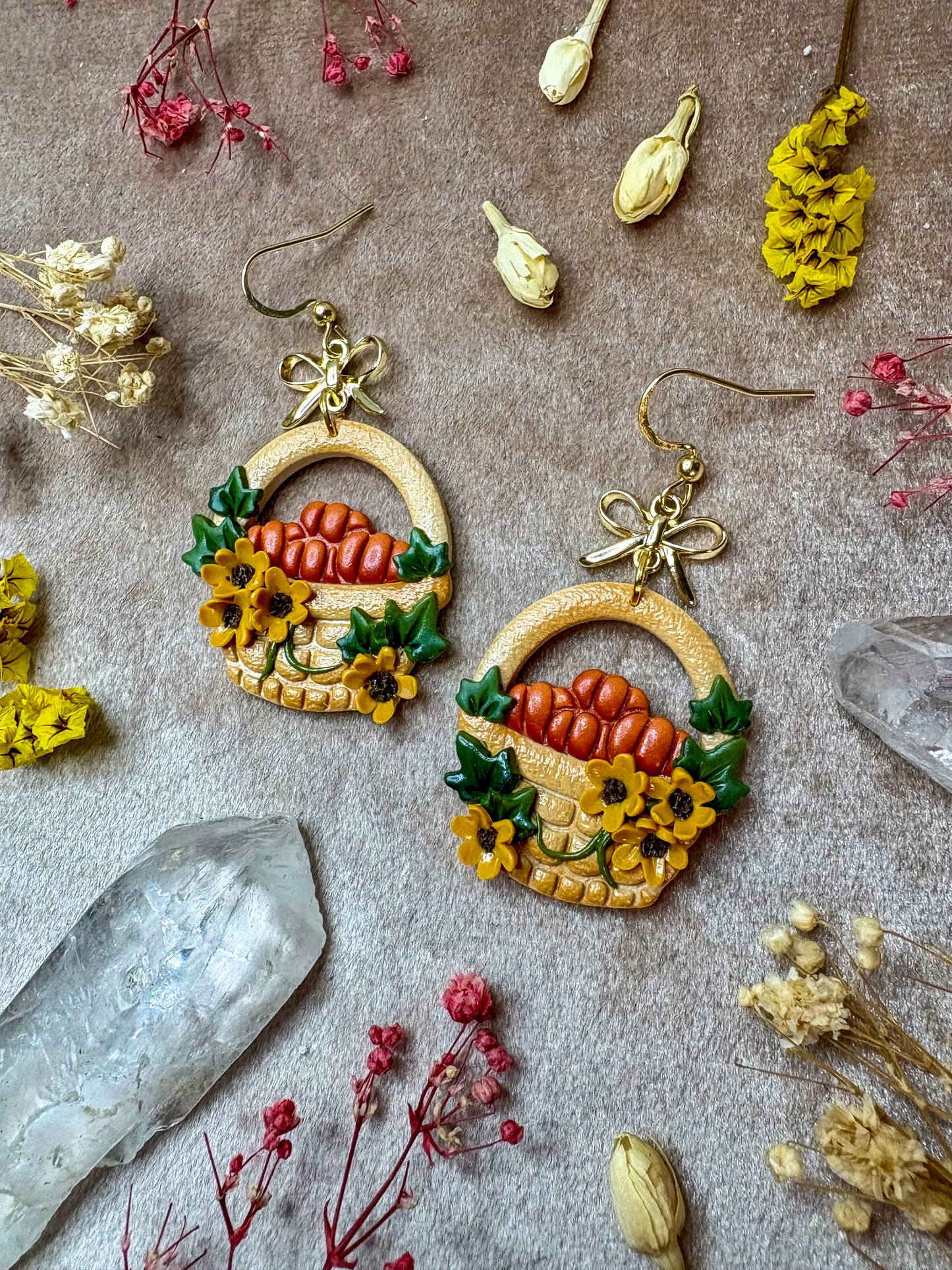 Pumpkin Basket Earrings