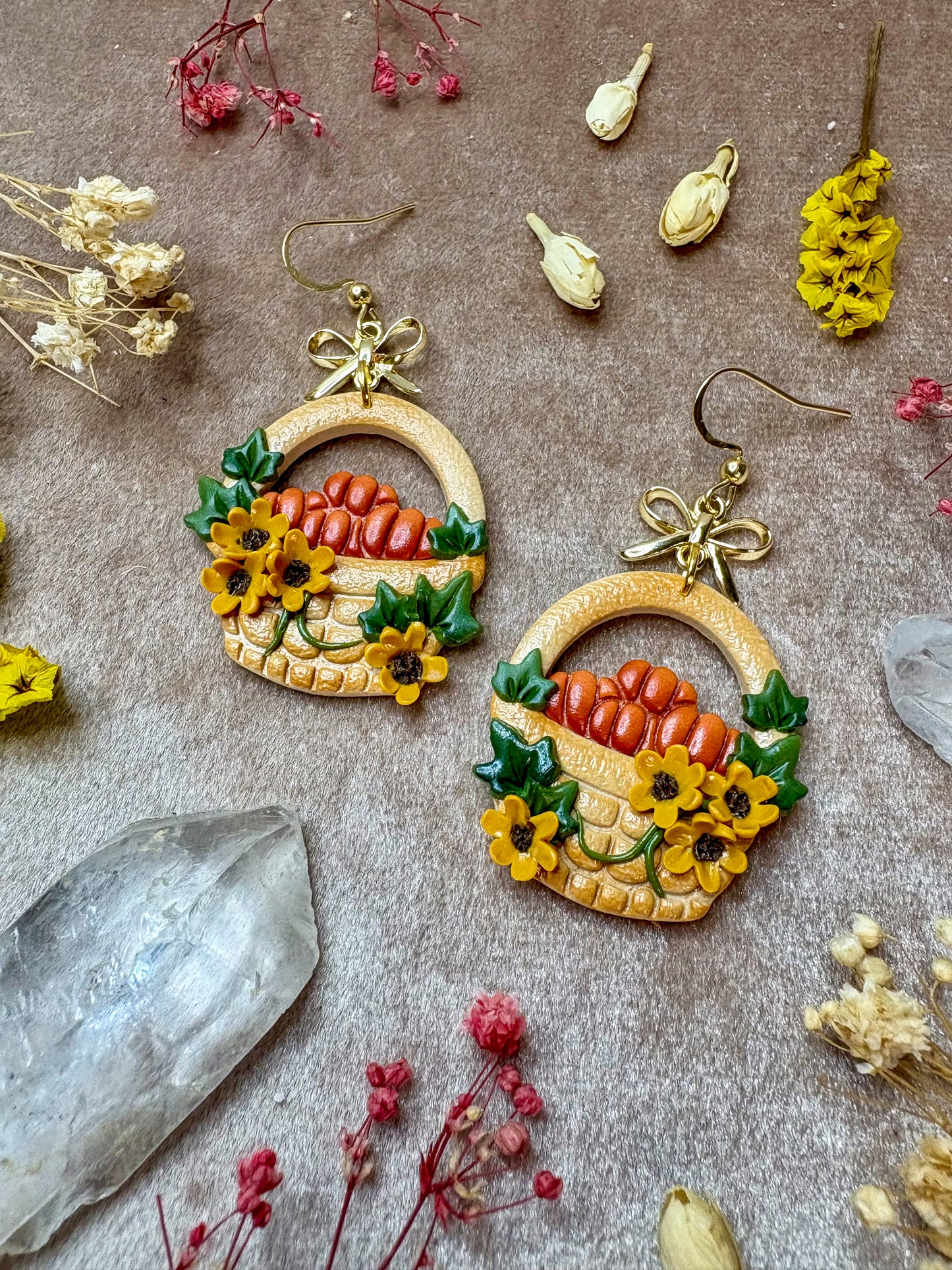 Pumpkin Basket Earrings