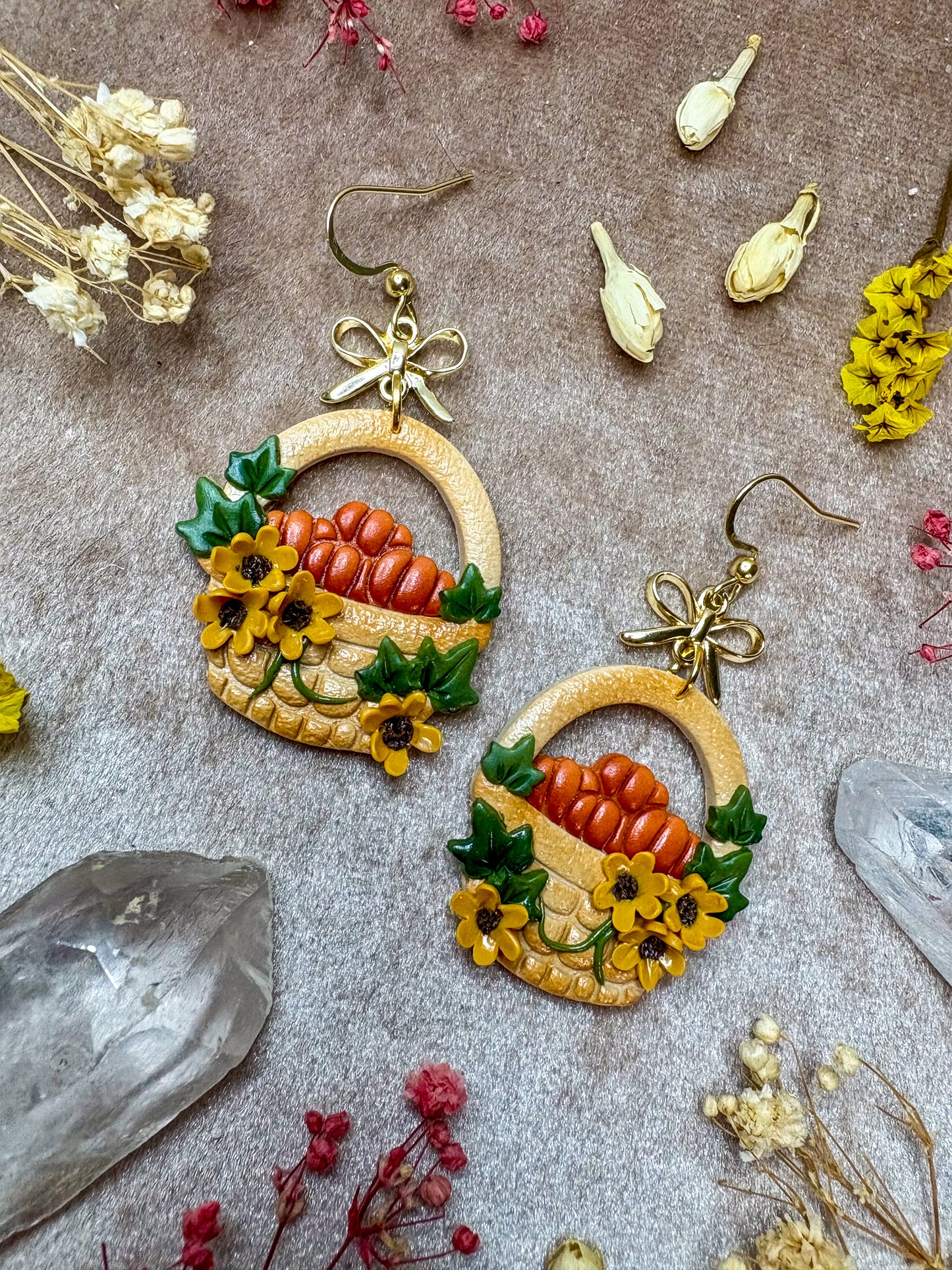 Pumpkin Basket Earrings