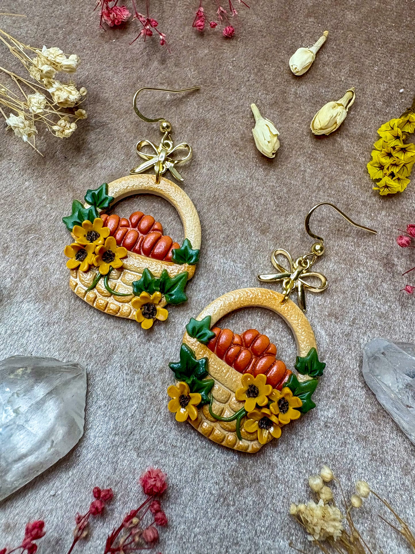 Pumpkin Basket Earrings