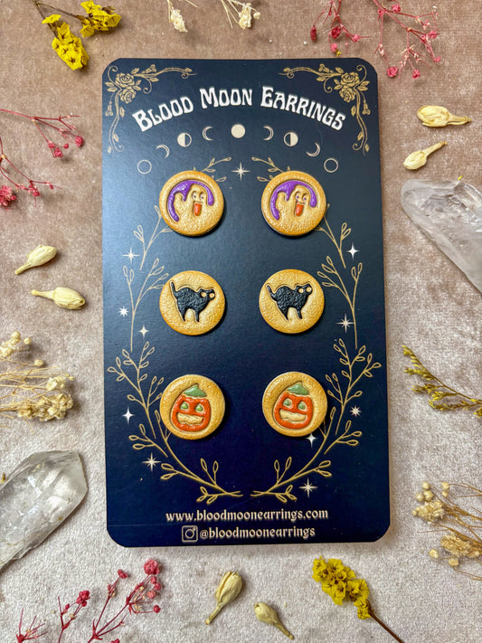 Classic Halloween Sugar Cookie Stud Earrings