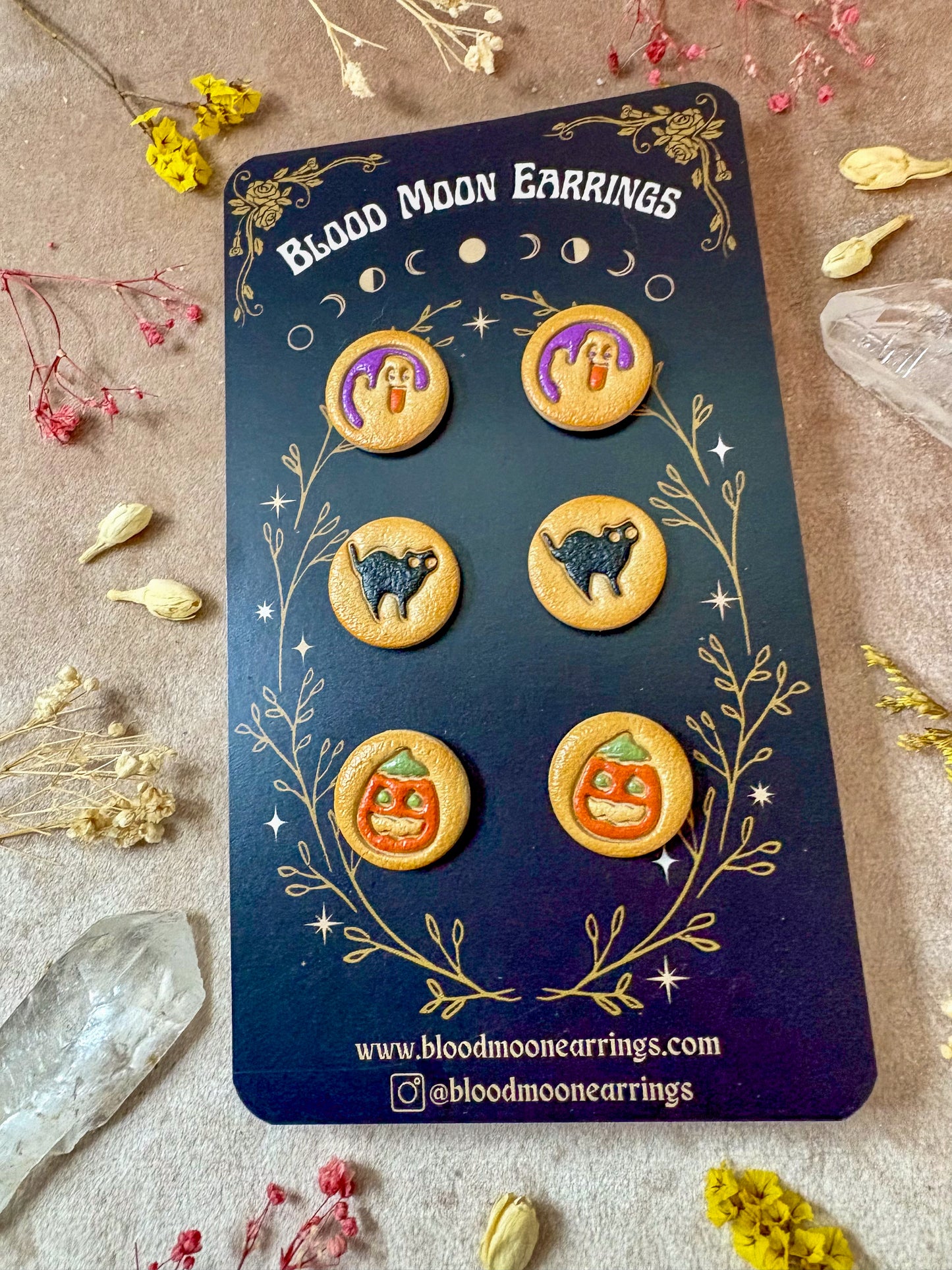 Classic Halloween Sugar Cookie Stud Earrings
