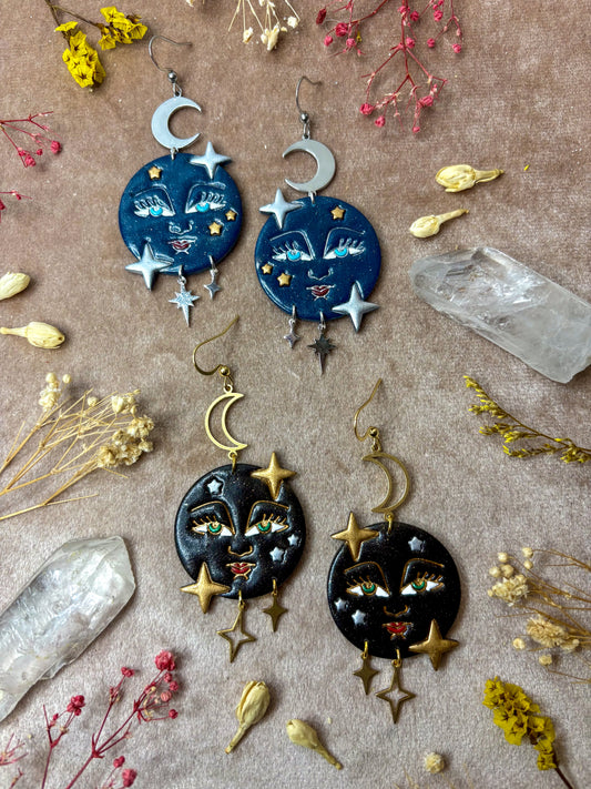 Vintage Fancy Moon Earrings