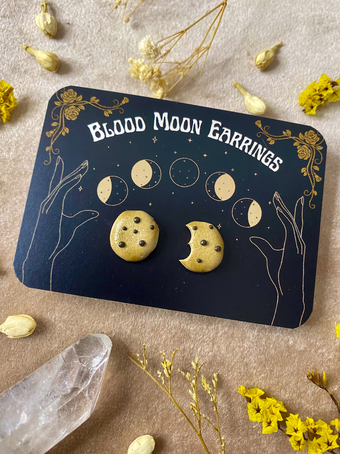 Bitten Chocolate Chip Cookie Stud Earrings