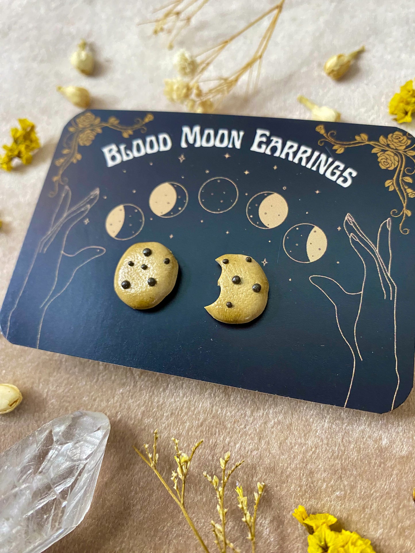 Bitten Chocolate Chip Cookie Stud Earrings