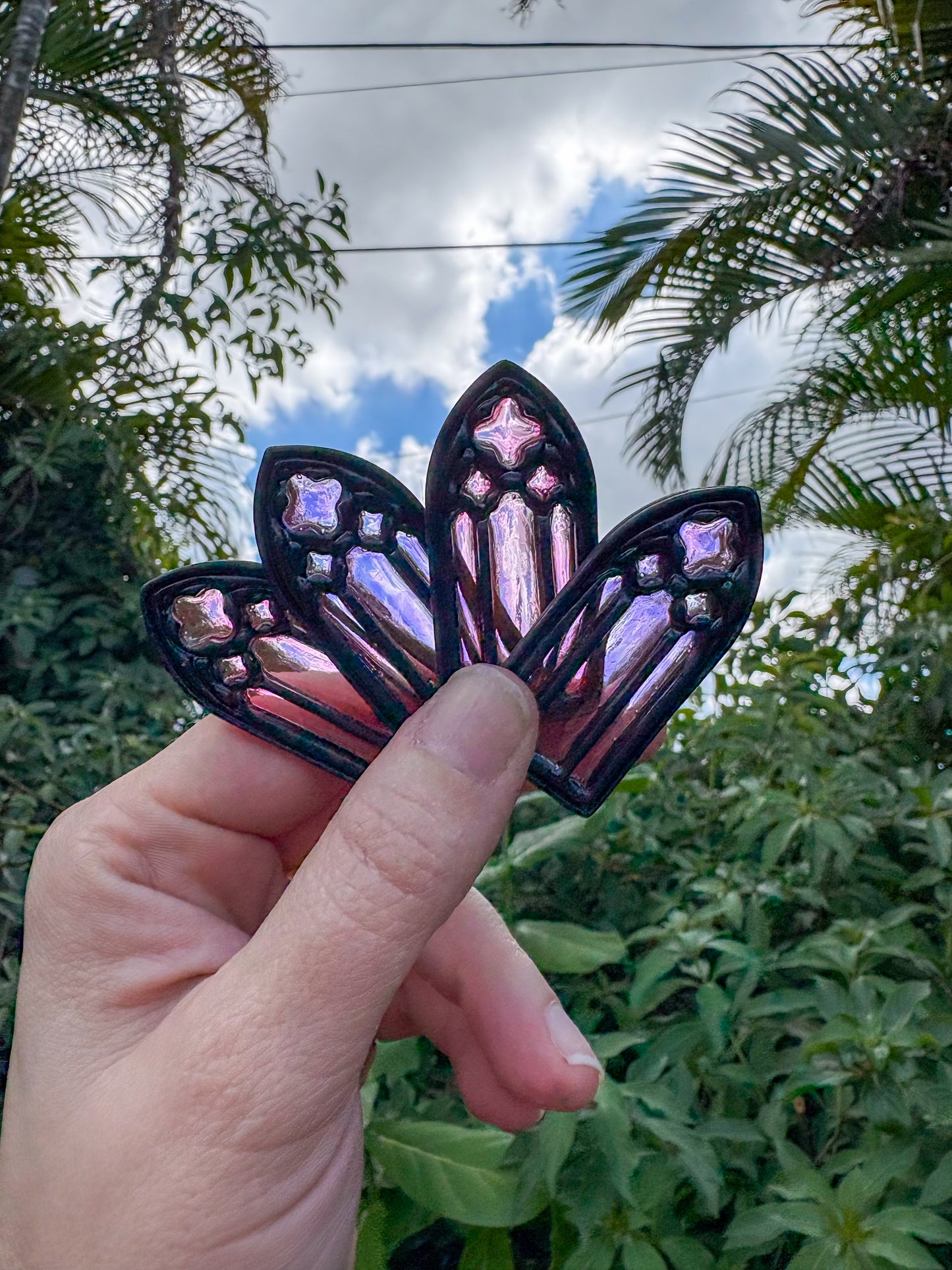 Black Stained Glass Arch Earrings