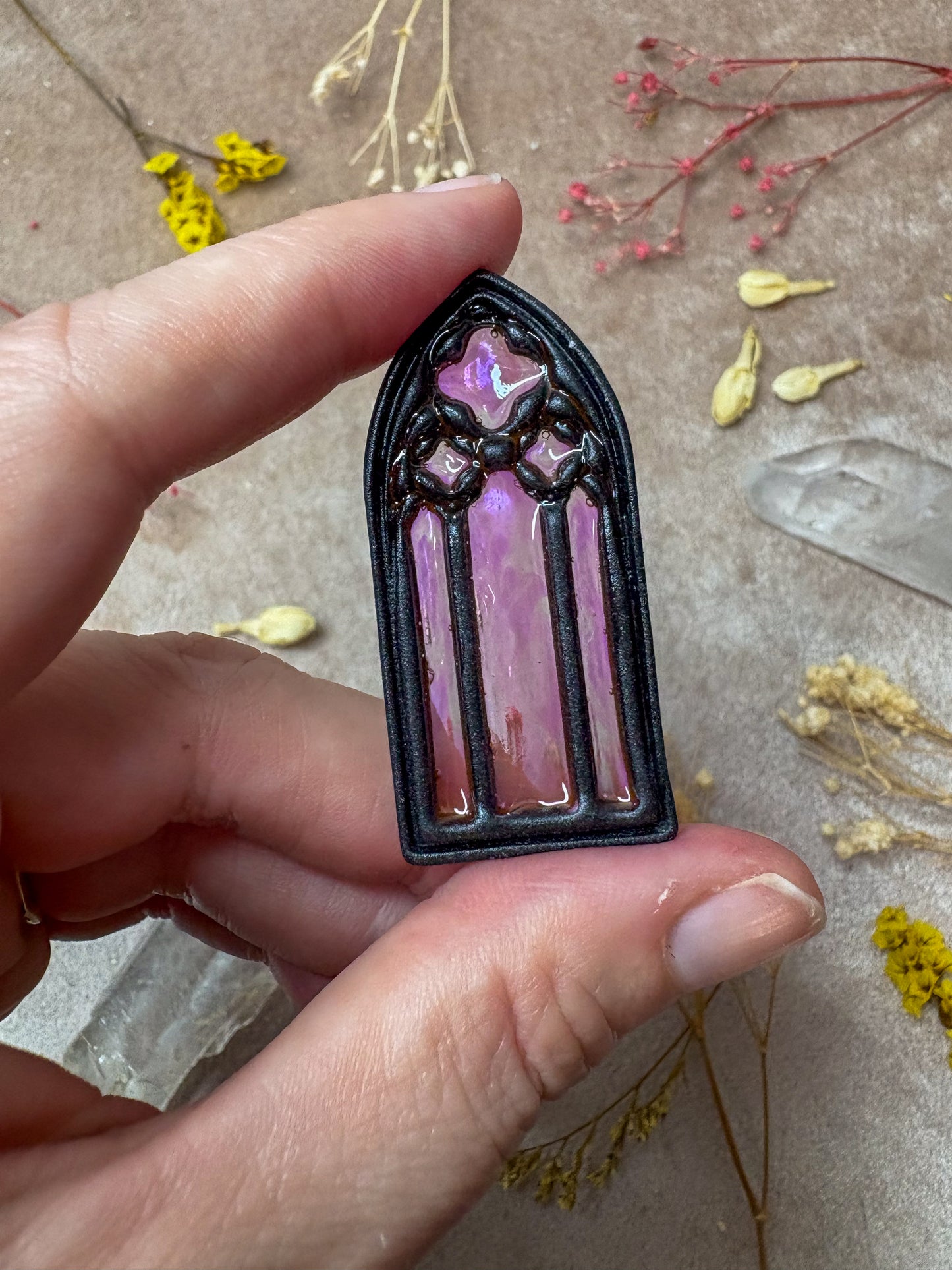 Black Stained Glass Arch Earrings