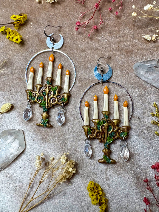 Golden Candelabra Earrings
