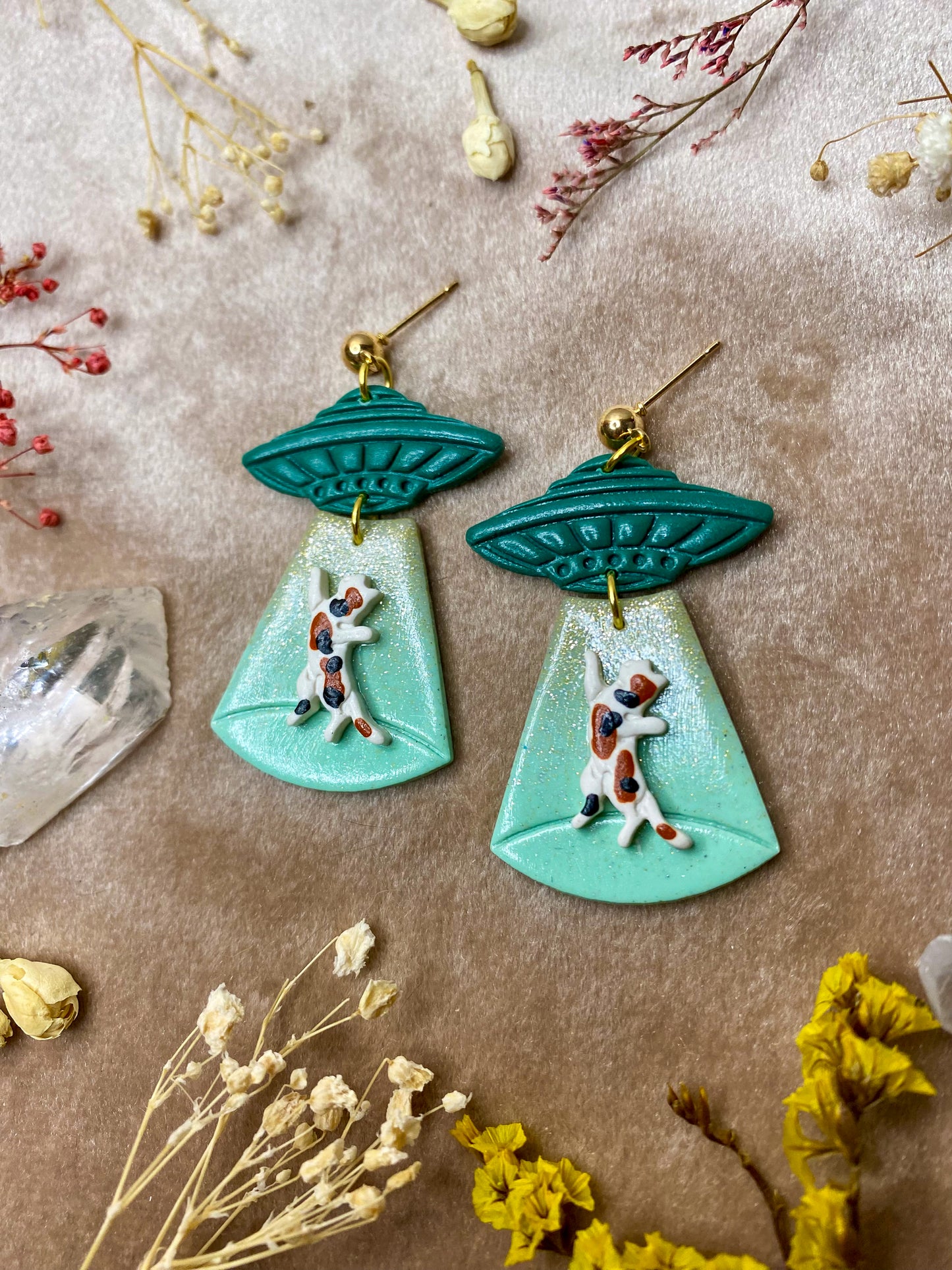 Cat Abduction Earrings (Calico)