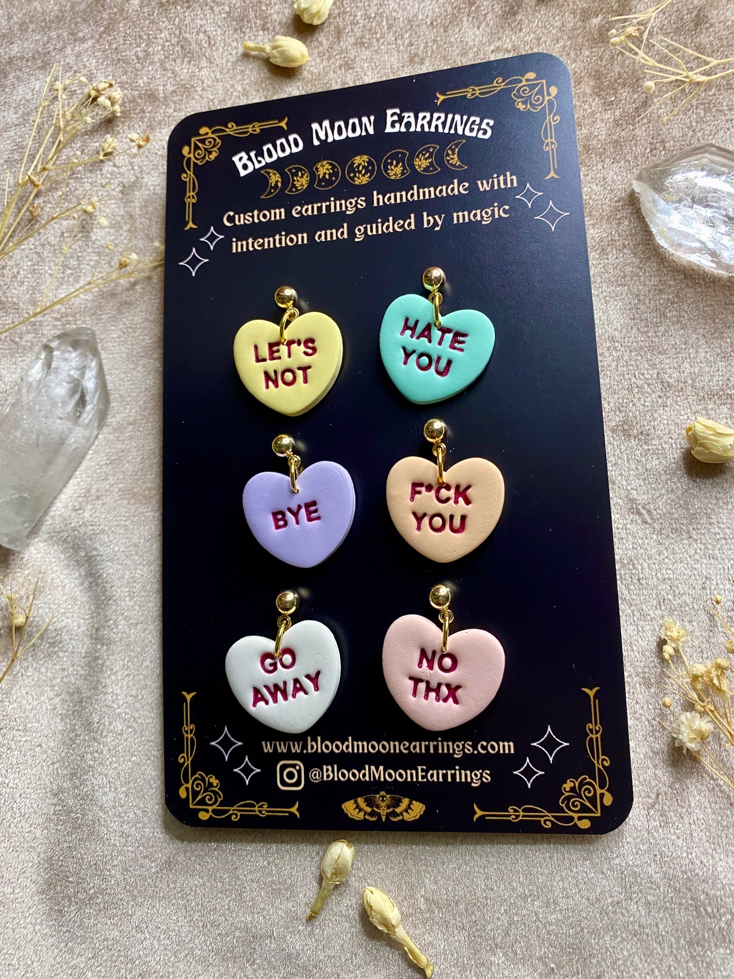 All Styles Candy Heart Midi Earrings (Naughty)