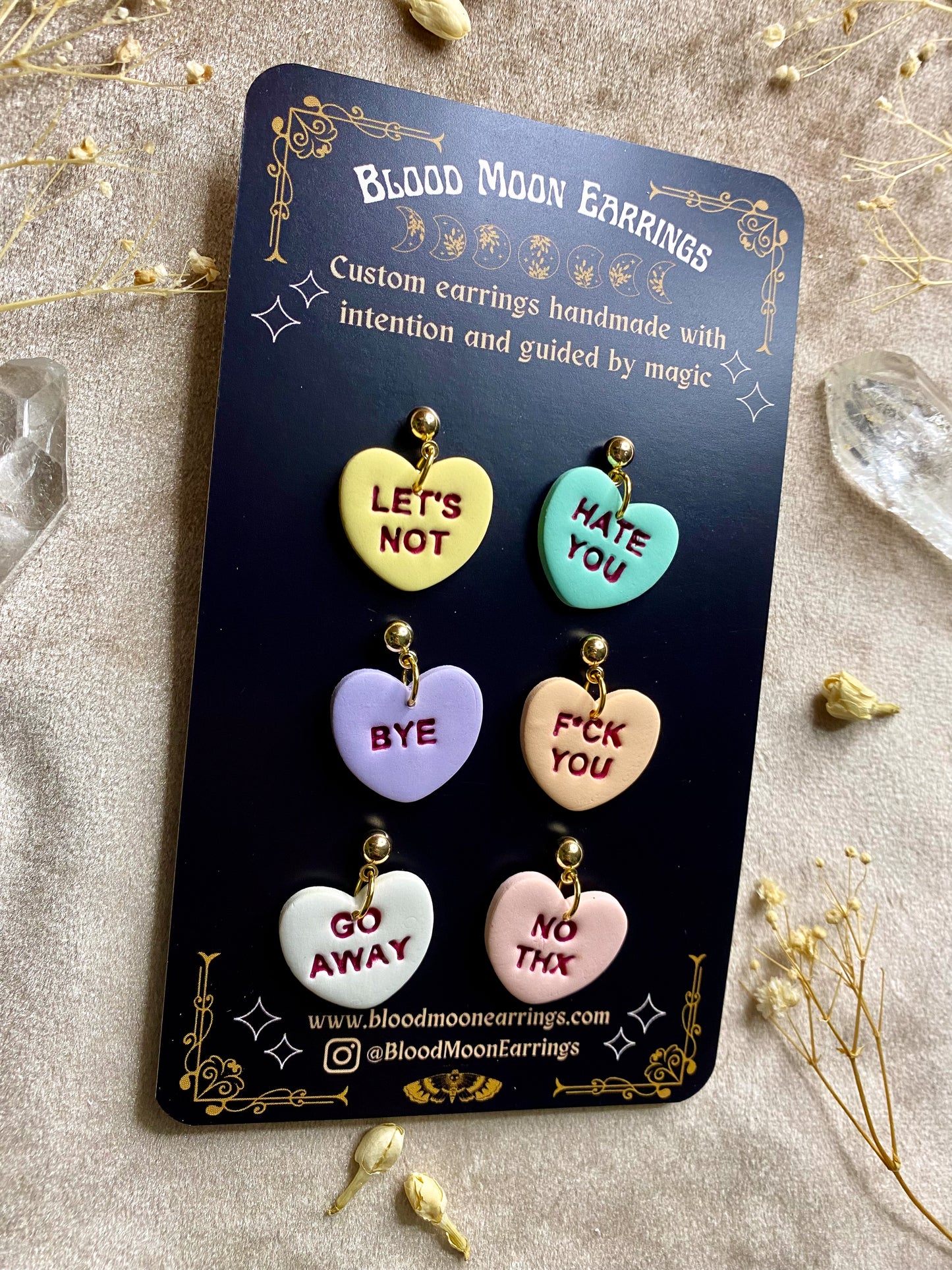 All Styles Candy Heart Midi Earrings (Naughty)