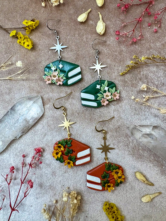 Floral Double Book Earrings