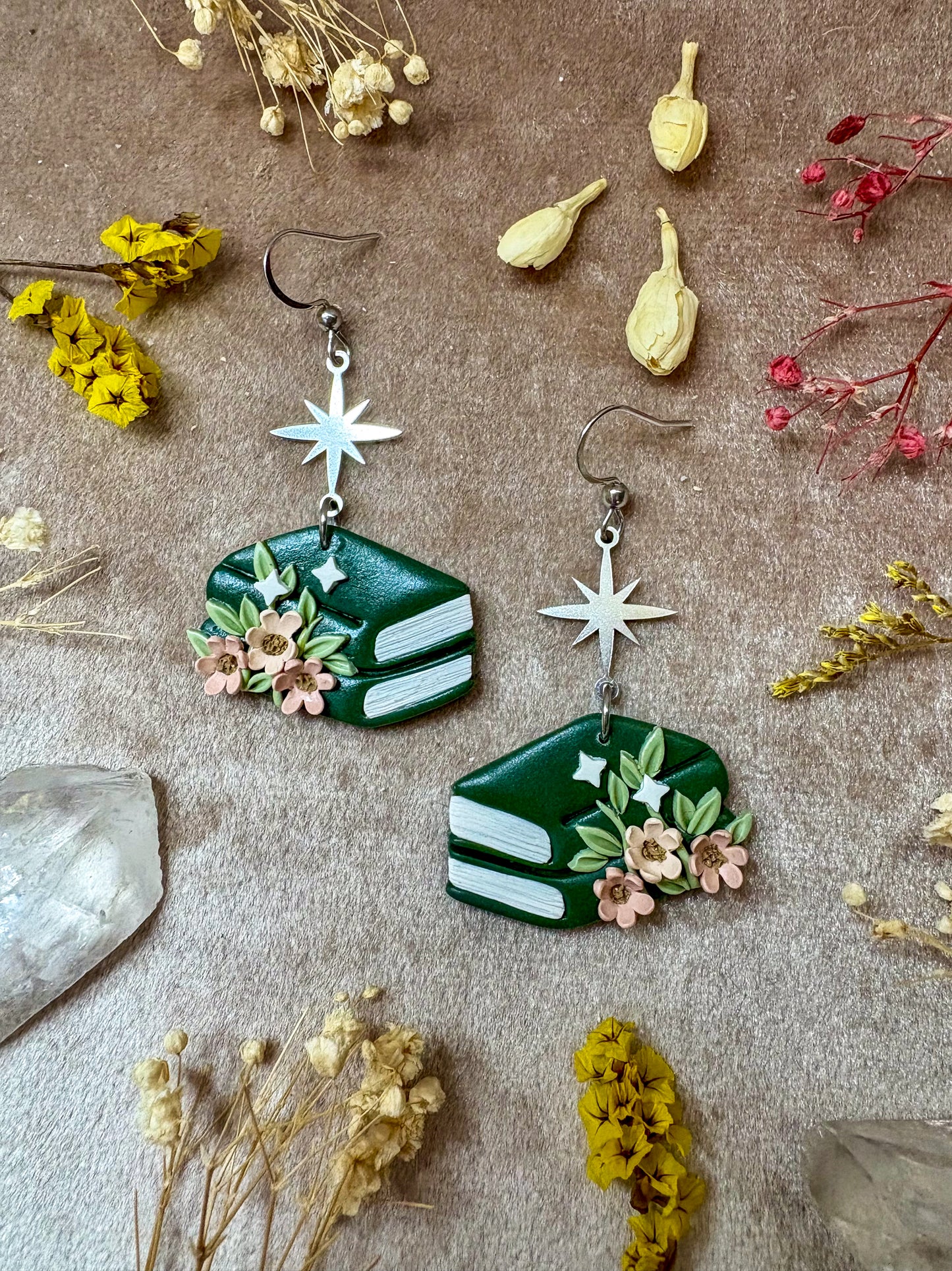 Floral Double Book Earrings