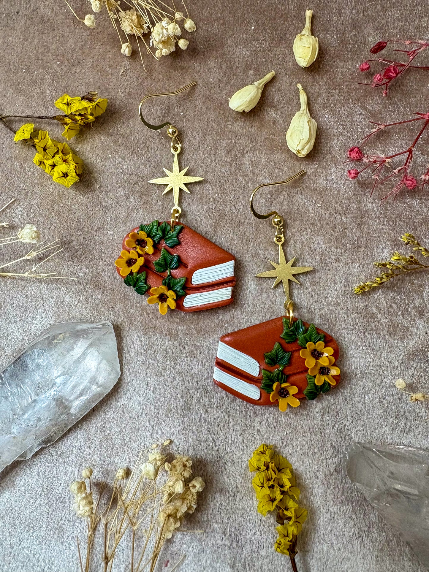 Floral Double Book Earrings