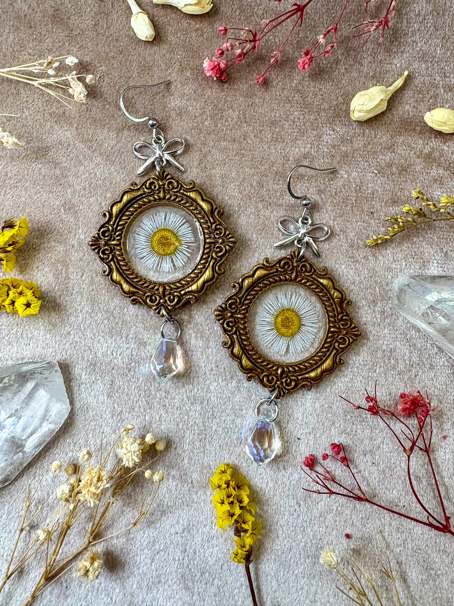 Delicate Daisy Frame Earrings