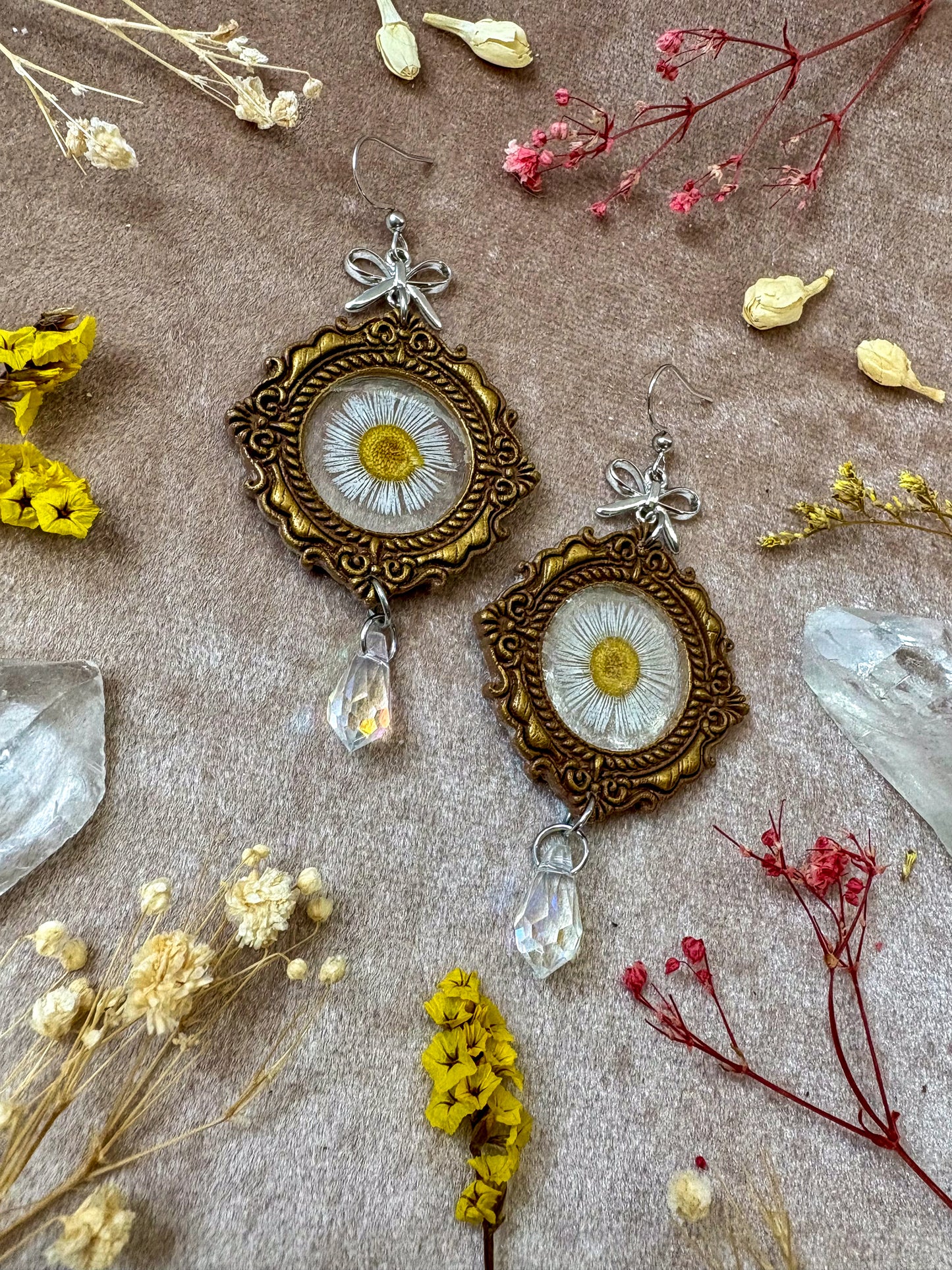 Delicate Daisy Frame Earrings