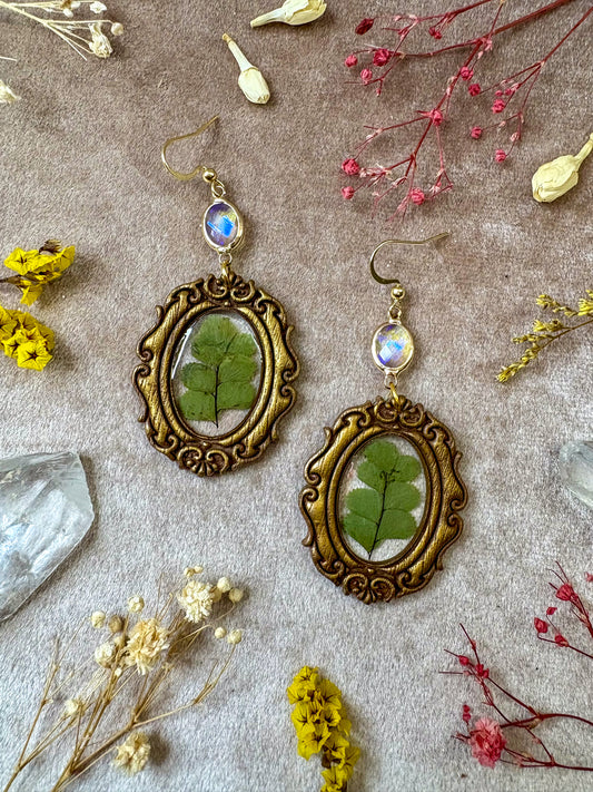 Ornate Fern Frame Earrings