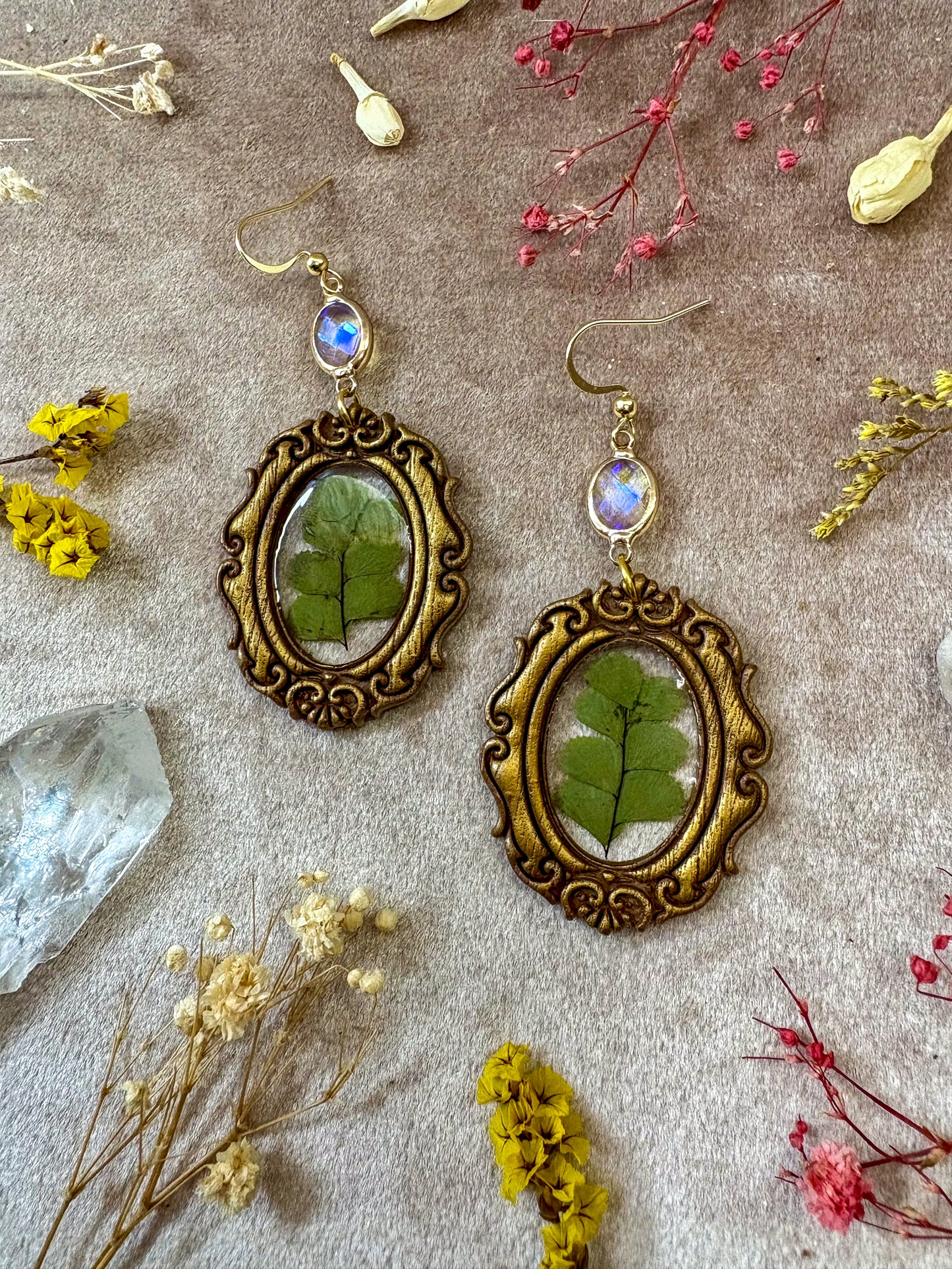 Ornate Fern Frame Earrings