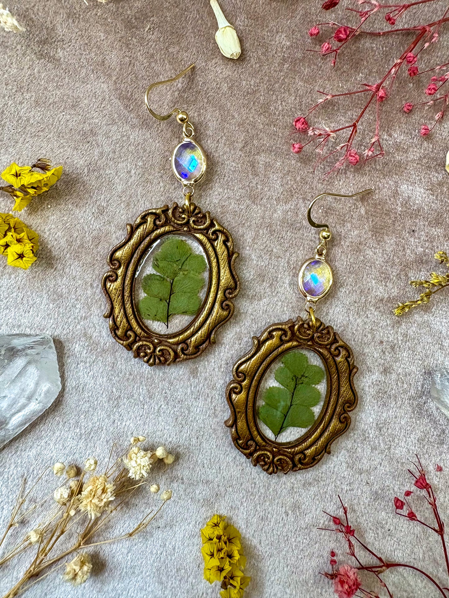 Ornate Fern Frame Earrings