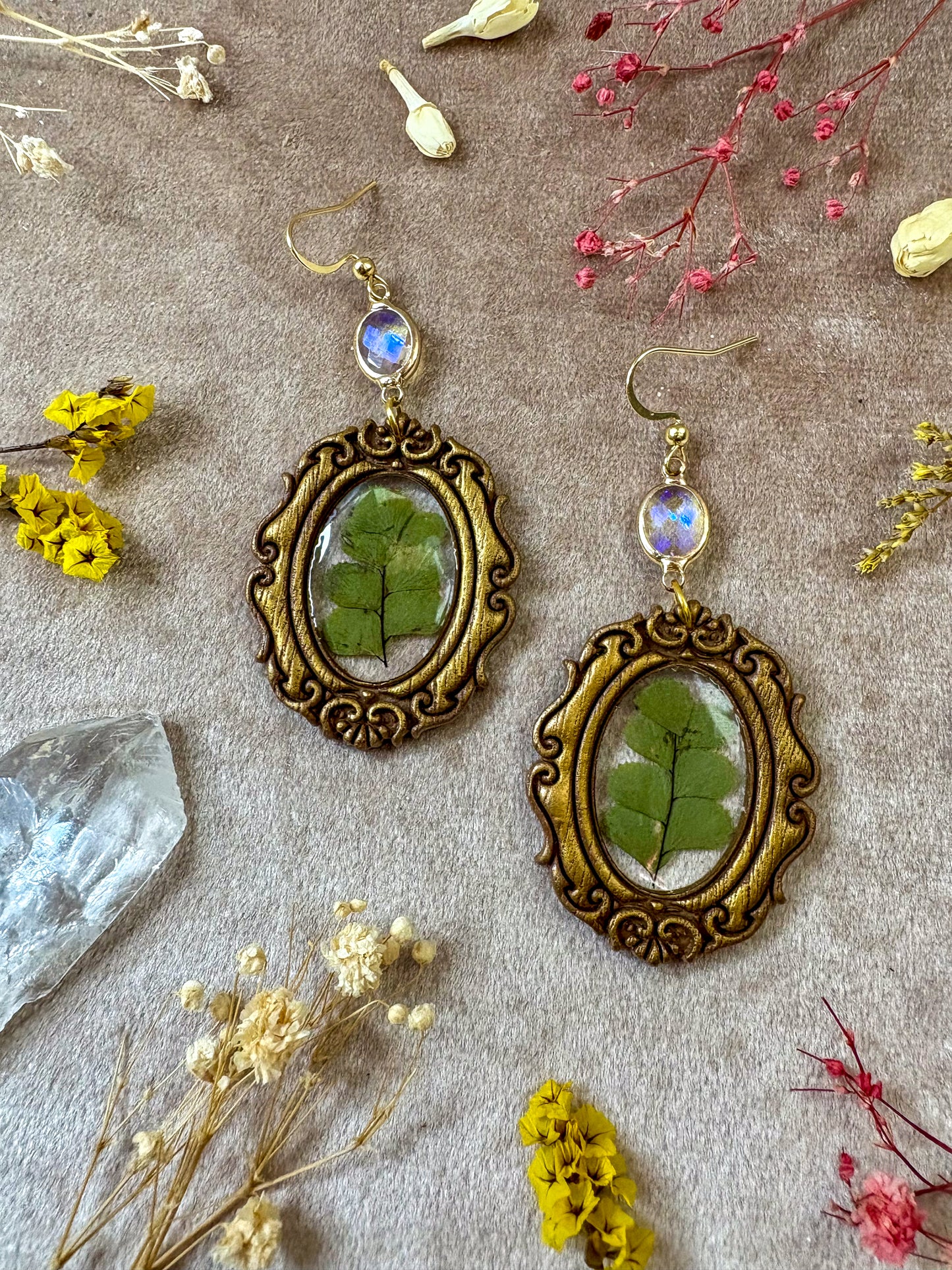 Ornate Fern Frame Earrings