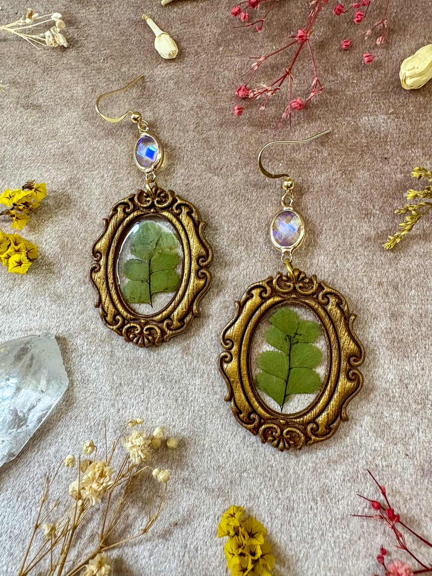 Ornate Fern Frame Earrings
